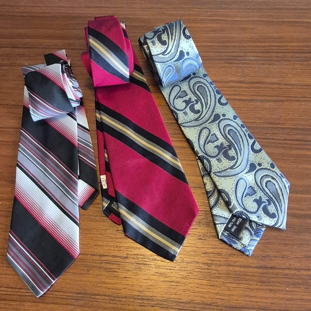 Vintage Tie Set Repp & Paisley
